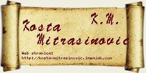 Kosta Mitrašinović vizit kartica